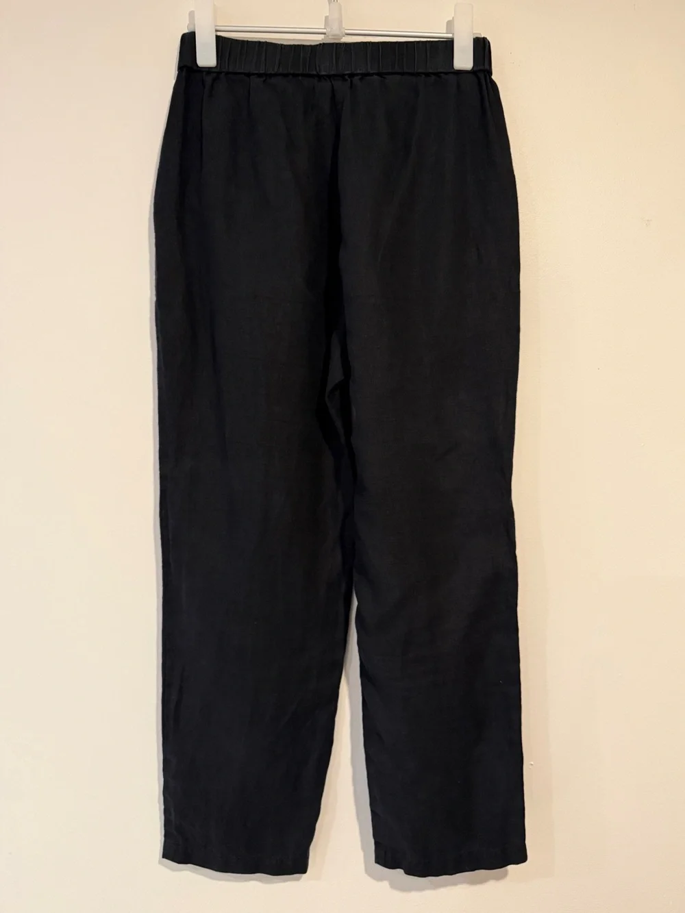 Quince European Linen Tapered Ankle Pant - Size Small - Black